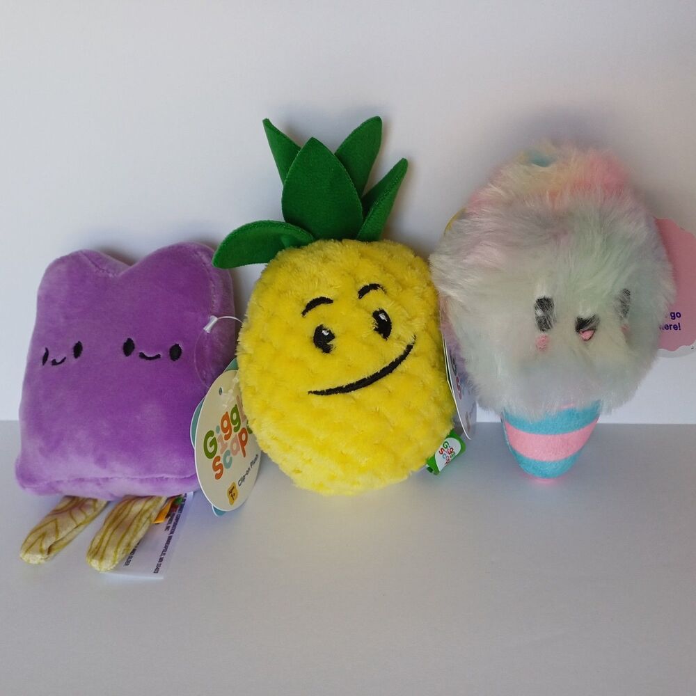 Back-to-School Bag clip-on bundle giggle scape plush ice cream/cone/pine apple